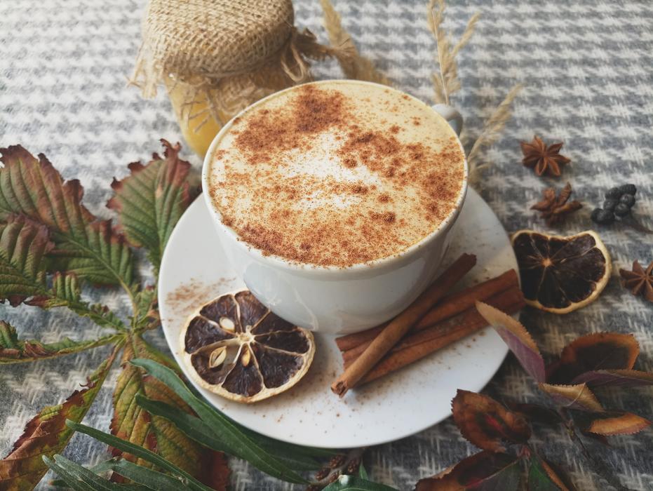 Coffee and Cinnamon on table
