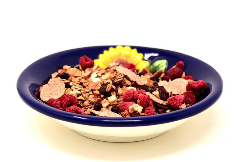 muesli with fruit for breakfast