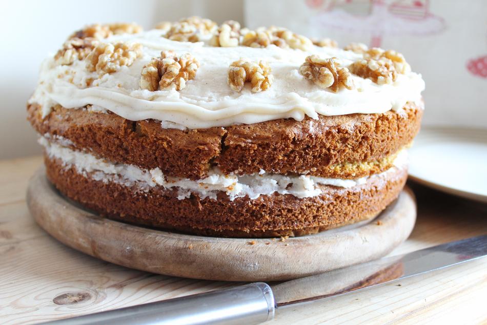 homemade Carrot Cake with walnuts