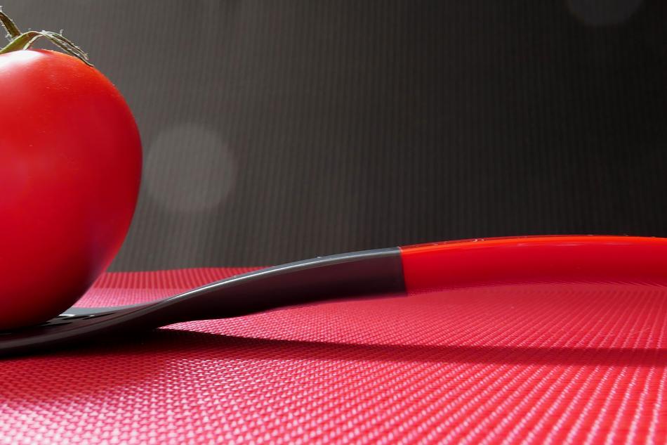 Tomato on spoon