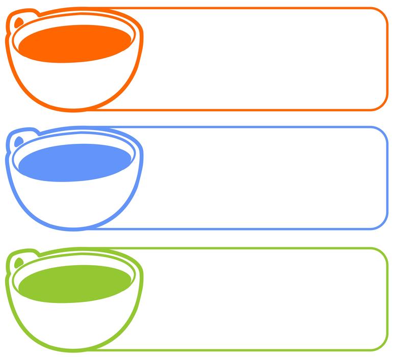 clipart of silhouette cups and sign