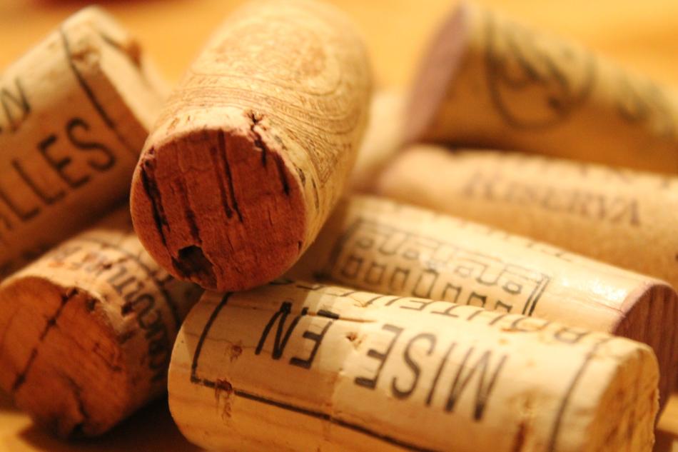 lot of wine corks close up