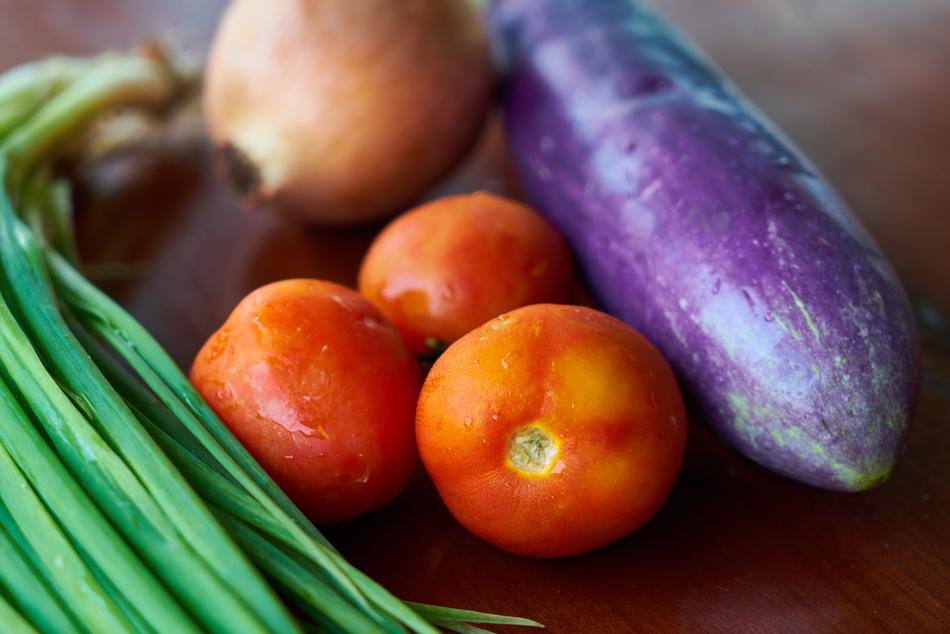 Close-up of the beautiful and colorful, shiny vegetables with water drops