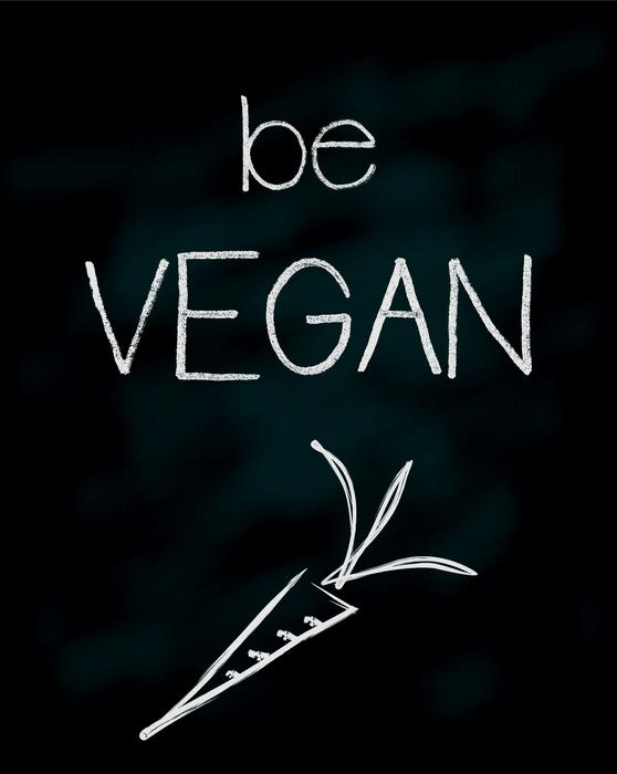 be vegan on black board
