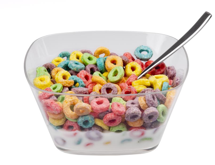 colorful froot loops cereals in bowl