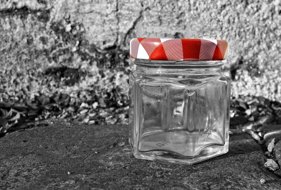 monochrome, jar with checkered lid