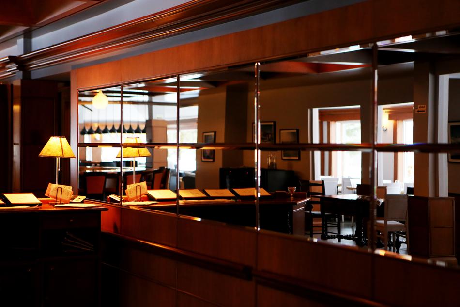 Architecture of the bar, with chairs, lamp and other furniture