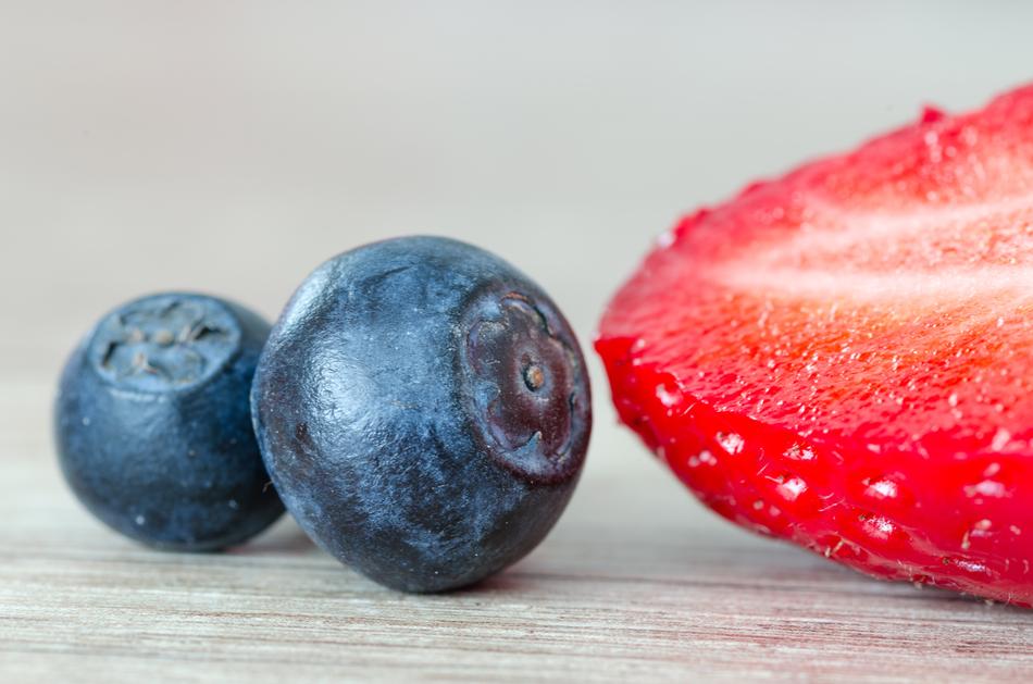 blue and Red Strawberries