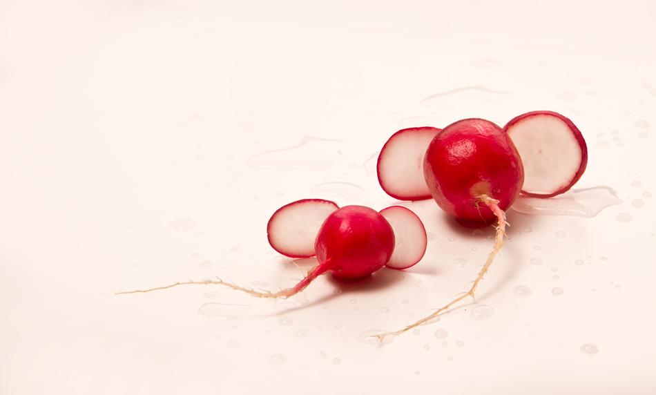 decorative red radish mice