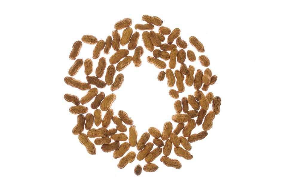 peanuts in shells as background