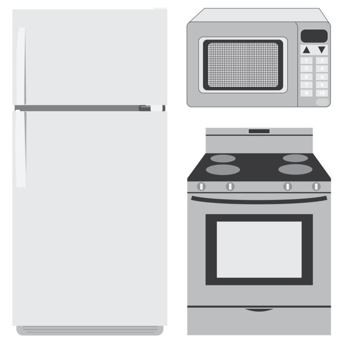 appliances refrigerator microwave
