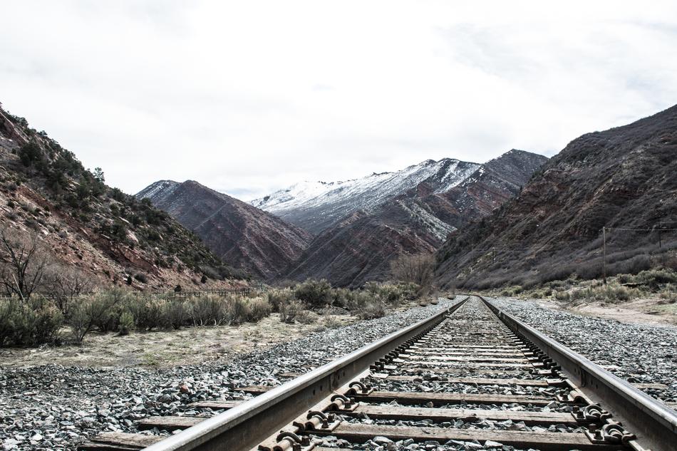 Nature Landscape of Mountains and railway