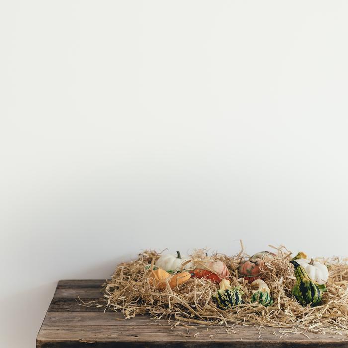 vegetables in dry grass