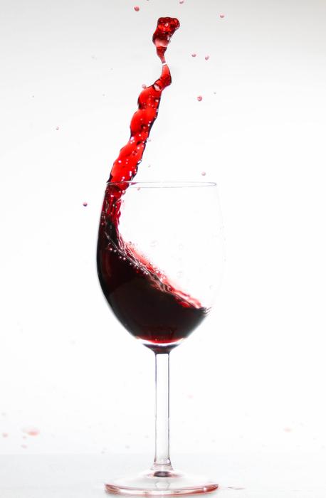 Wine Spill Over Empty Red