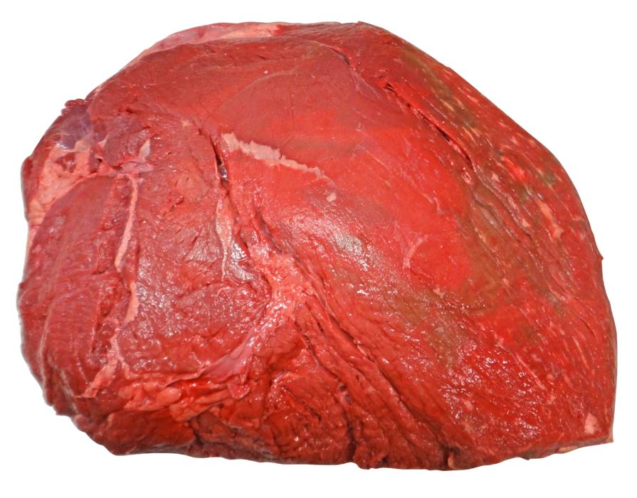 Top round piece of the red beef, at white background, clipart
