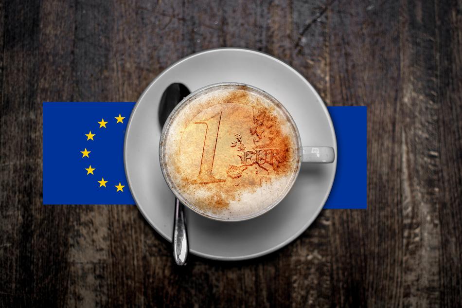 coffee foam euro europe flag