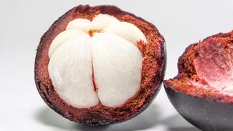 peeled mangosteen, close-up