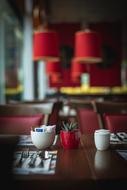 Restaurant wooden table