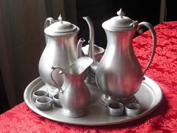 Pewter Teas Service Beverage