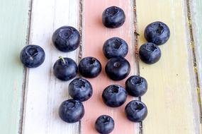 small blueberries on colorful board