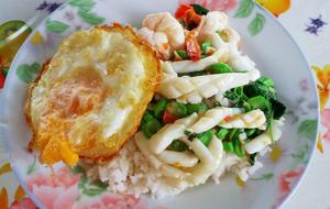 Thailand Dish Rice shrimps