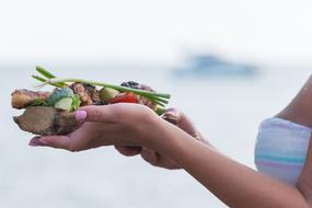 Food Hands Sea