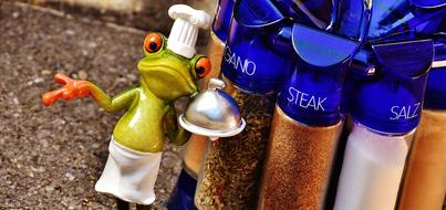 Frog figure and Cooking Spices