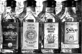 Rum Alcohol Bottles Different