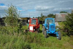 Tractor Blue Field Young