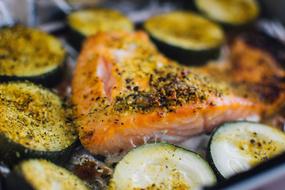 Salmon Zucchini Spices