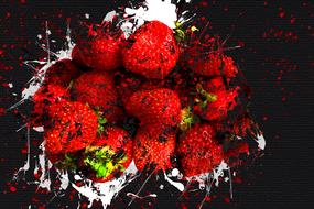 strawberry fruits abstract art