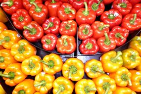 Red Yellow Sweet Peppers Vegetable