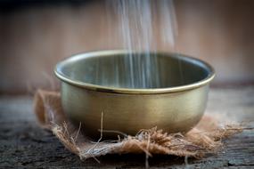 flour in an iron plate