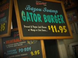 French Quarters Gator Burger New