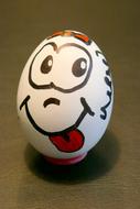 Funny drawing on an egg