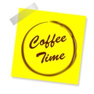 yellow sticker note of coffee time