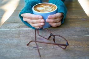 glasses on table and coffee