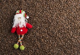 christmas decoration on coffee beans