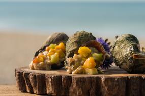 Tropical fruits on stump