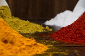 Colorful spices ingridients