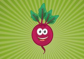 funny beets on green background