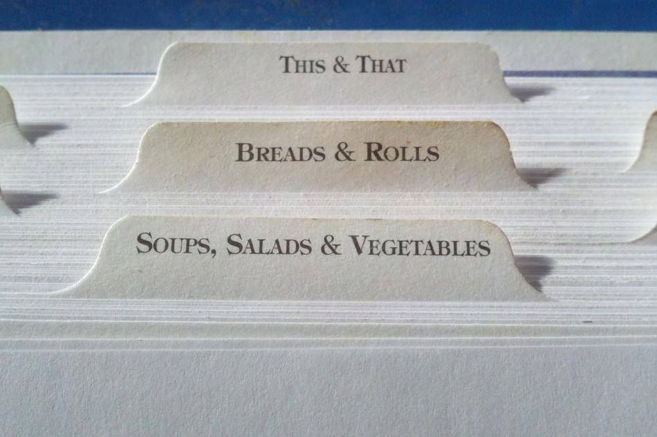 Recipe Tab Index