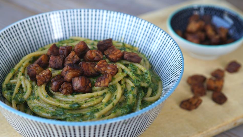 Spaghetti Spinach Tempeh