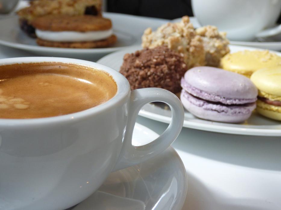 Coffee and Macaron Treat