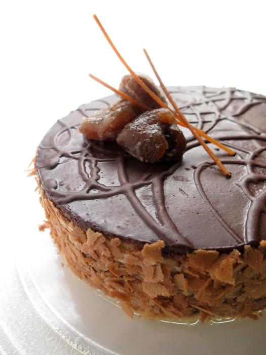 Photo of a chocolate cake with decorations