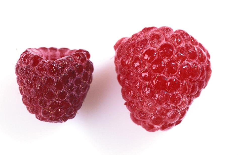 Raspberry on white background