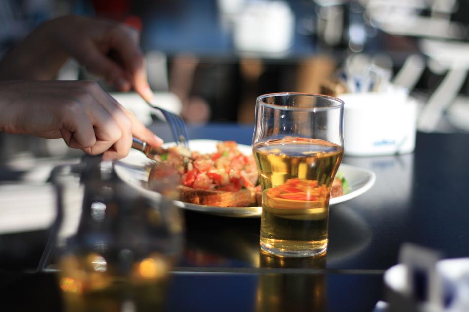 sweet apple juice near dish