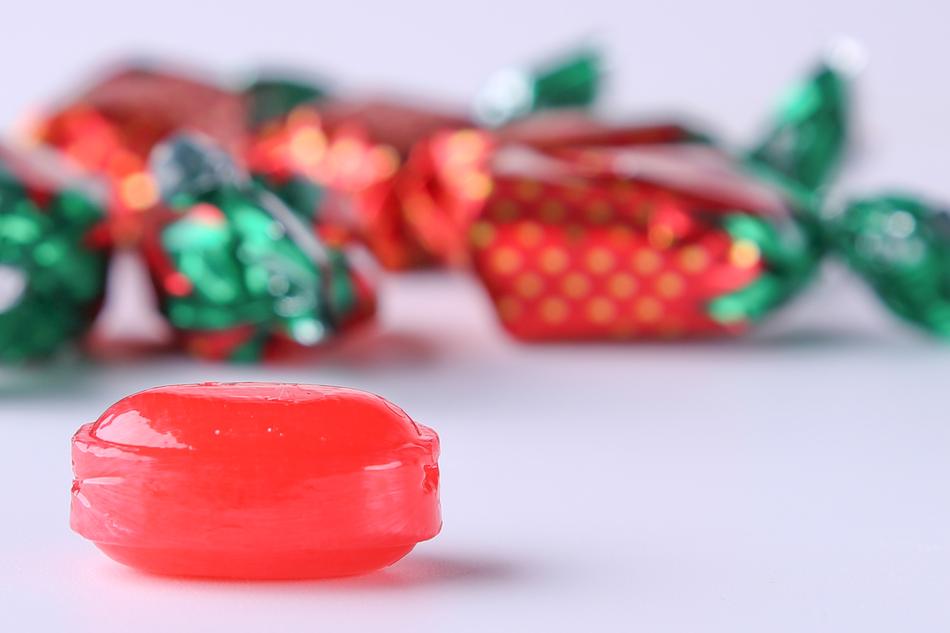 red and green Lolly Toffee Candies