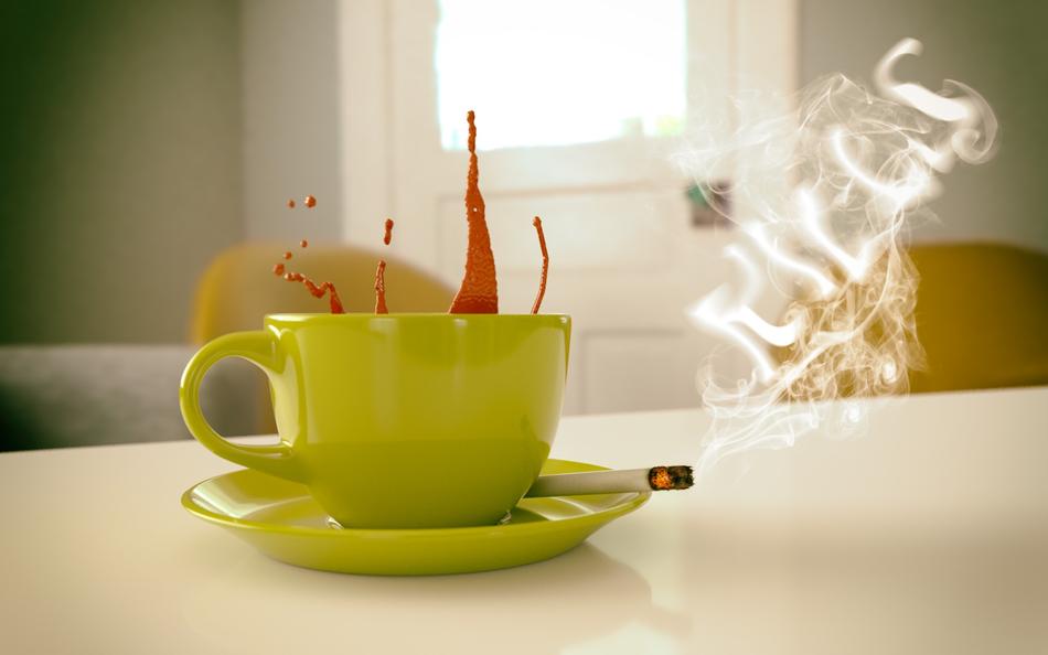 Cigarette and Coffee cup