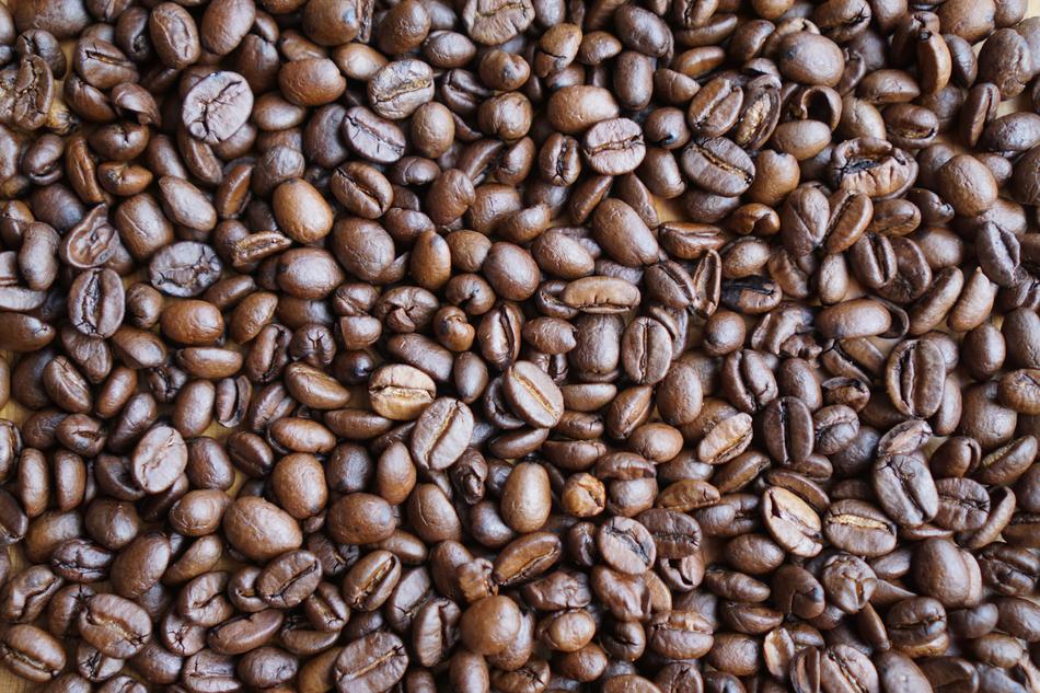Hot coffee beans for making coffee